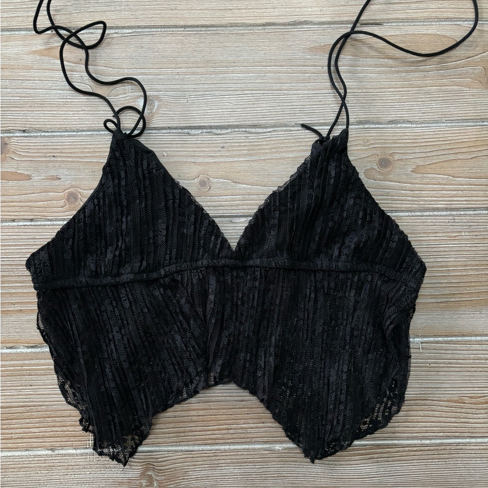 Medium black lace bralette/top